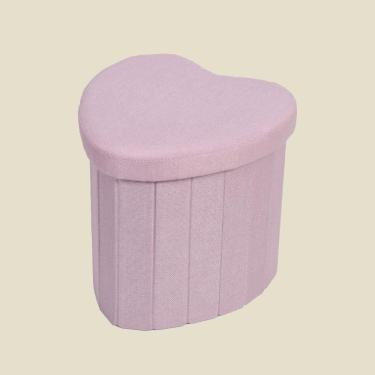 Imagem de Puff Baú Coração Rosa 27x27cm - A\BABY