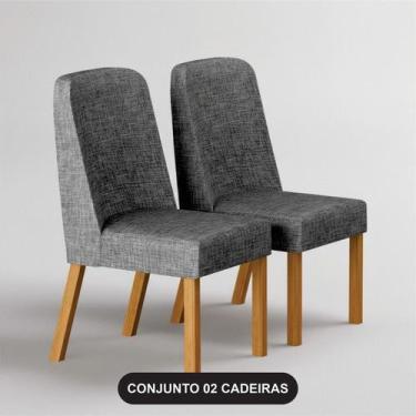 Imagem de Kit 2 cadeiras maciça de Jantar Estofada Iza- Arbo Design - Domus Móve