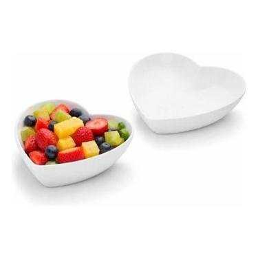 Imagem de Kit 2 Petisqueiras Coração De Porcelana Bon Gourmet Branca Branco - Ro