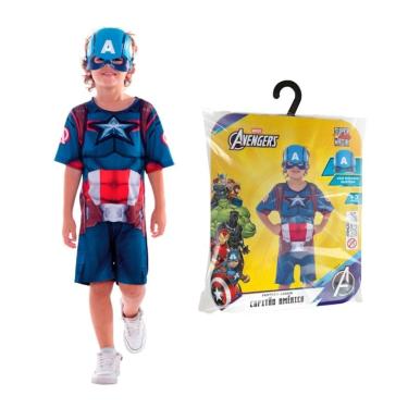 Imagem de Fantasia Capitão América com Mascara Tamanho M - Novabrink