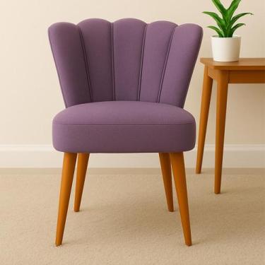 Imagem de Cadeira Poltrona Pétala Estofada Veludo Decorativa Recepção - Impactus