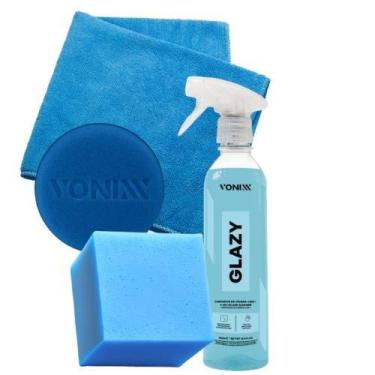 Imagem de Kit limpa vidros glazy c/ pano e aplicador vonixx