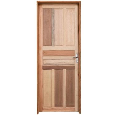 Imagem de Kit Porta de Madeira Mista Grantok M09 Externa, Abertura à Esquerda 213x96 cm