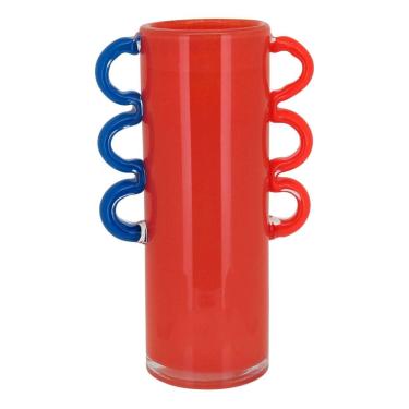 Imagem de VASO DECORATIVO ENFEITE PLANTA VIDRO 28x16x16cm LARANJA