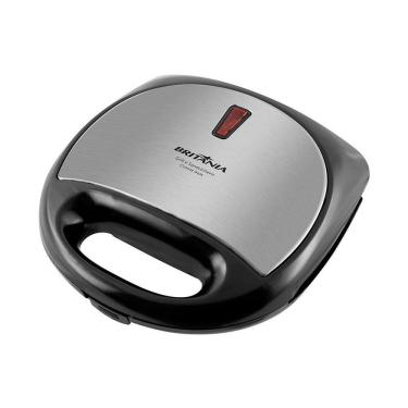 Imagem de Grill Britânia Crome Inox Antiaderente com Luz Indicadora Potência 750W Preto Inox 220V