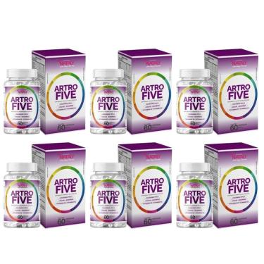 Imagem de 6x Artrofive Colágeno Tipo II, Cálcio, Magnésio, Vita D3 e Vita K2 60 Caps de 500mg Nat...