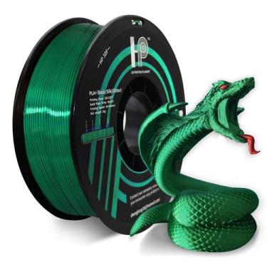 Imagem de Filamento de impressora 3D HP3DF PLA Silk Green 1,75 mm 1 kg