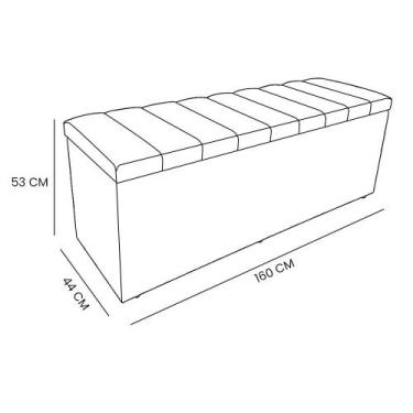 Imagem de Calçadeira Recamier Baú Queen 1,60m Holanda Suede - Pallazio, Bege