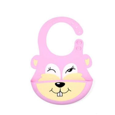 Imagem de Babador Silicone Esquilo Rosa- Tudo em Caixa