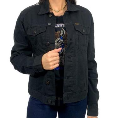 Imagem de Jaqueta Wrangler Feminina Brim Preto, Preto, GG