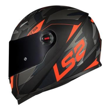Imagem de Capacete Moto Masculino Ls2 FF358 Tank Camuflado Laranja, 61, Preto La