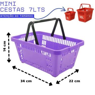 Imagem de Kit 25 Mini Cestinhas Farmácia 7Lts 34x22x14cm Cesta Mercado Loja - JR