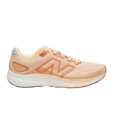 Imagem de Tênis New Balance 680V8 Corrida Feminino W680V8, 35, Laranja claro, Az