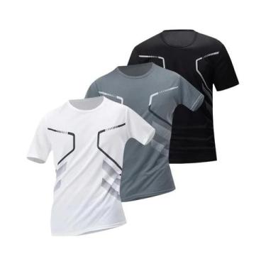 Imagem de Camisetas Masculinas De Secagem Rápida Com Gradiente, Pacote Com 4 Peç