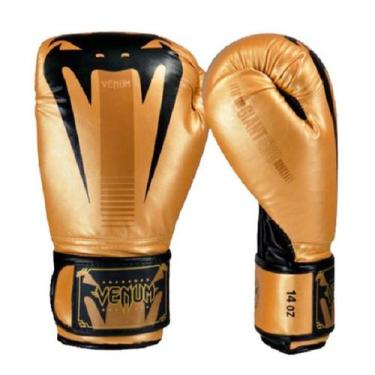 Imagem de Luvas de Boxe Muay Thai Venum Giant Evo Pro Gold, Dourado, 16oz, Uniss