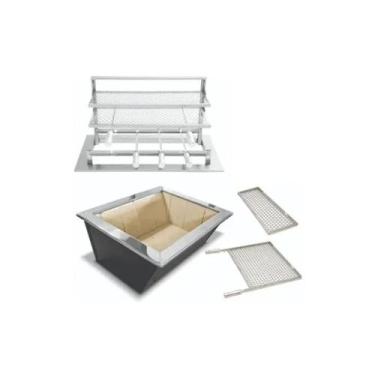 Imagem de KIT BRASEIRO COOKTOP 60x50 + SUPORTE DE GRELHAS INOX 430 - S. GRILL