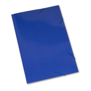 Imagem de 20 Pastas Aba Elástico Cartão Duplex Plastificada - Polycart, Azul