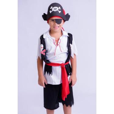 Imagem de Fantasia Infantil Menino Pirata Muvilê, Estampado, 1