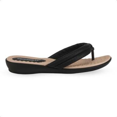 Imagem de Sandalia Chinelo Piccadilly Tamanco Flatform Dedo 500324, Preto, 37