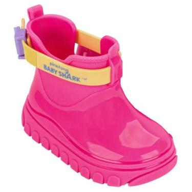 Imagem de Bota Galocha Infantil Menina Baby Shark Rain Fun, Rosa, Amarelo, 25/26
