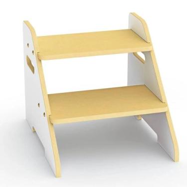 Imagem de Escada infantil montessoriana banquinho madeira pia banheiro - JUNGES