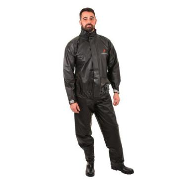 Imagem de Conjunto Motoqueiro Guerreiro com Gola PVC Preto P - Pioneira, Tamanho