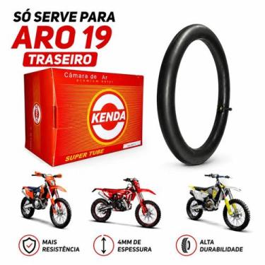 Imagem de Camara Ar Traseira Grossa Reforçada 4mm Aro 19 Moto Trilha - KENDA