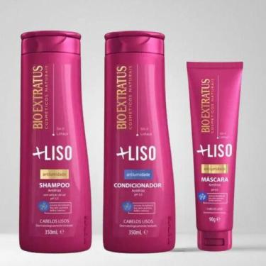 Imagem de Kit Bio Extratus +Liso Shampoo 350ml + Condicionador 350ml + Máscara 9