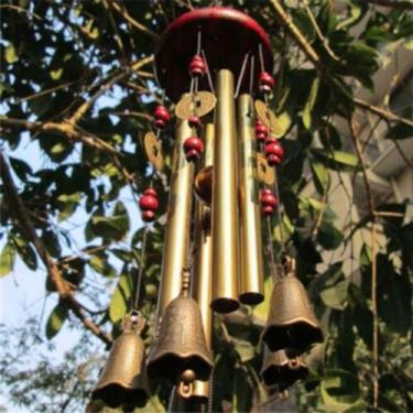 Imagem de Sinos de Vento de Metal com Tubos Ocos - Decoração Criativa para Casa 