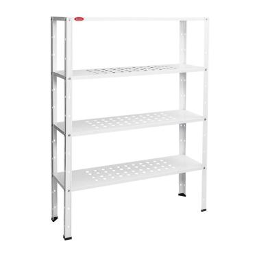 Imagem de Dispositivo para Câmara Fria 6071 Armário Aberto 4 Bandejas Perfuradas Regulagem de Altura Branco Imeca
