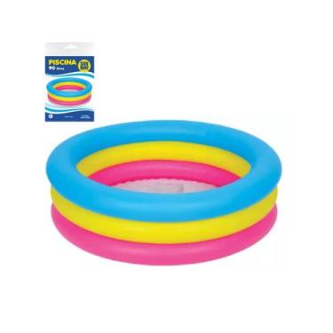 Imagem de Piscina Infantil Redonda Colorida Pra Bebê 90 Litros - Sun Way