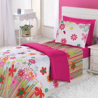 Imagem de Coberdrom Edredom Solteiro Alegria Dupla Face Gardem - Pink - CASA SHO