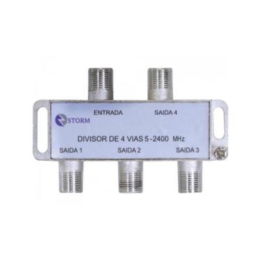 Imagem de Divisor de Satélite Storm 1 Entrada 4 Saídas para Banda C 5~2400 Mhz Conector Tipo Fêmea Pct 10