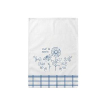 Imagem de Pano De Copa Prata Floral Sereno Dohler, Branco