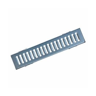 Imagem de Ralo Grelha Linear GEZ001OM com Escoamento Eficiente e Resistente em Aço Galvanizado Cinza Ouro Minas 10x50cm