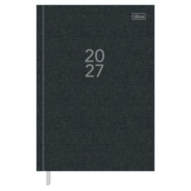 Imagem de Agenda Executiva Costurada Capa Dura Milano 2027 - Chumbo - 12,3x16,6c