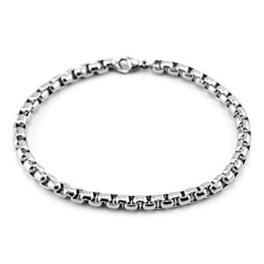 Imagem de Pulseira Masculina e Feminina de aço inoxidável, 2/3/4mm (20, Prateado)