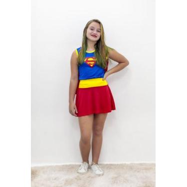 Fantasia Arlequina Infantil Curta - Super Hero Girls