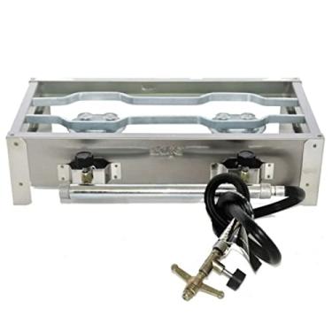 Imagem de Fogão Industrial Portátil Duas Bocas Inox Kit Gás Completo E005