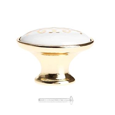 Imagem de Porta cerâmica da porta do vintage Handles armário armário guarda-roupa puxar botões com parafusos 40-150mm acessórios de acessórios para móveis YYDFPIIA (Color : 1)