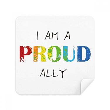 Imagem de LGBT Tecido de camurça com estampa de bandeira de arco-íris Proud Ally, 2 unidades