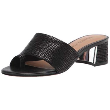 Imagem de Donald Pliner Sandália feminina de salto Melros, Preto - Couro metálico granulado, 35