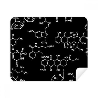Imagem de Pano de limpeza de tela para ilustração de estrutura molecular checal preto 2 peças tecido de camurça