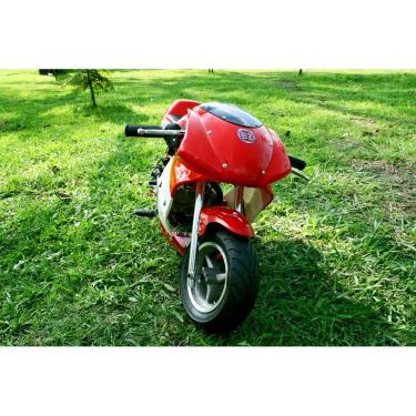 Imagem de Mini Moto 49cc BZ R3 Vermelha Partida a Corda Reforçada Gasolina com Óleo 2 Tempos BARZI MOTORS