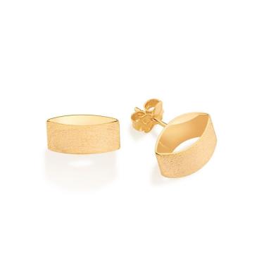 Imagem de Rommanel Brinco Banhado A Ouro 18k  formado por navete larga
