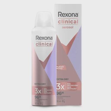 Imagem de Desodorante Aerosol Rexona Clinical Extra Dry Feminino Antitranspirante 96h 150ml