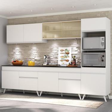 Imagem de Armário de Cozinha Completa 5 peças com Leds MP2014.891 Veneza Up Multimóveis Branco