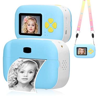 Imagem de Kiboule 1080P Portátil Filme de Papel Zero Tinta Impressão Instantânea Selfie Câmera Térmica Crianças Câmeras Crianças Meninos Brinquedos Foto Gravação de Vídeo MP3 Player Câmera Multifuncional
