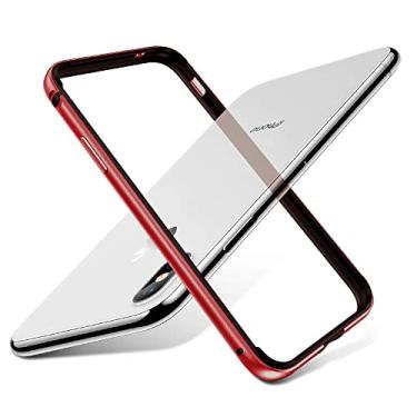 Imagem de Capa protetora de telefone de alumínio metal silicone para iphone 14 13 pro max 12 mini 11 13pro 12pro 11pro para iphone13 x xs xr 8 plus se 2020, vermelho, para iphone11 pro max