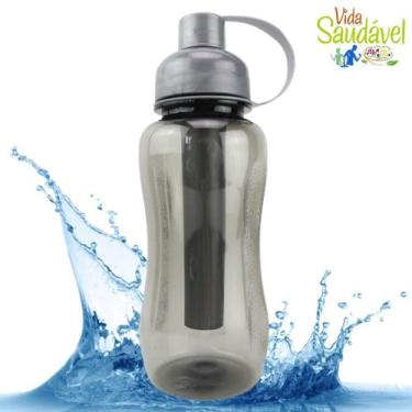 Imagem de Squeeze 600ml Com Porta Gelo Garrafa Fitness Água Academia - Clink